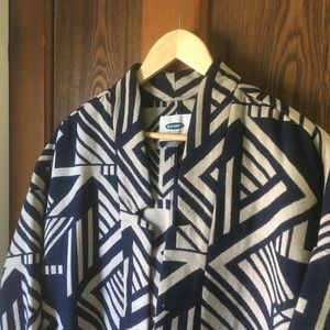 Navy and Tan Patterned Jacket NWT